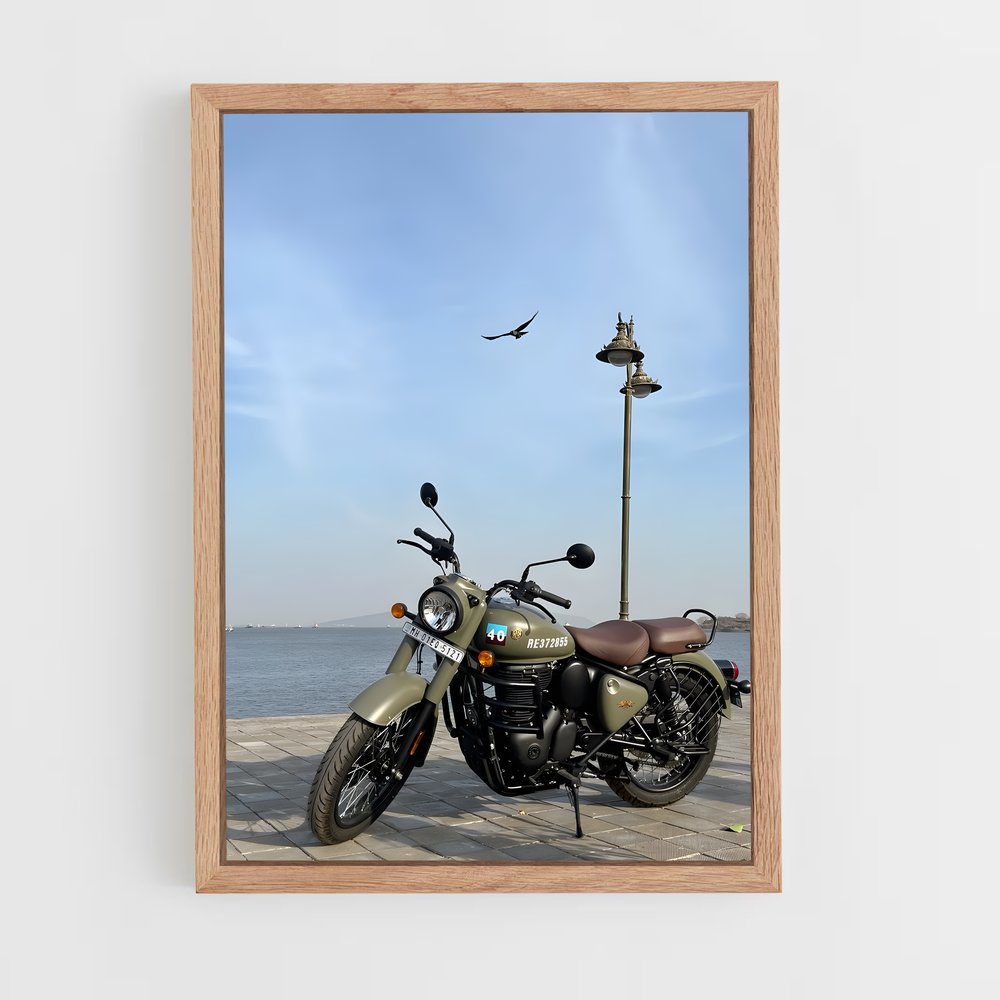 Poster La Bécane au Bord de l'Eau – affiche Royal Enfield (vue 4)